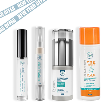 NEW YEAR OFFER (EYENEX CREAM + KERALASHY SERUM + KERANAILY SERUM + KERATENSIVE SUN SCREEN)