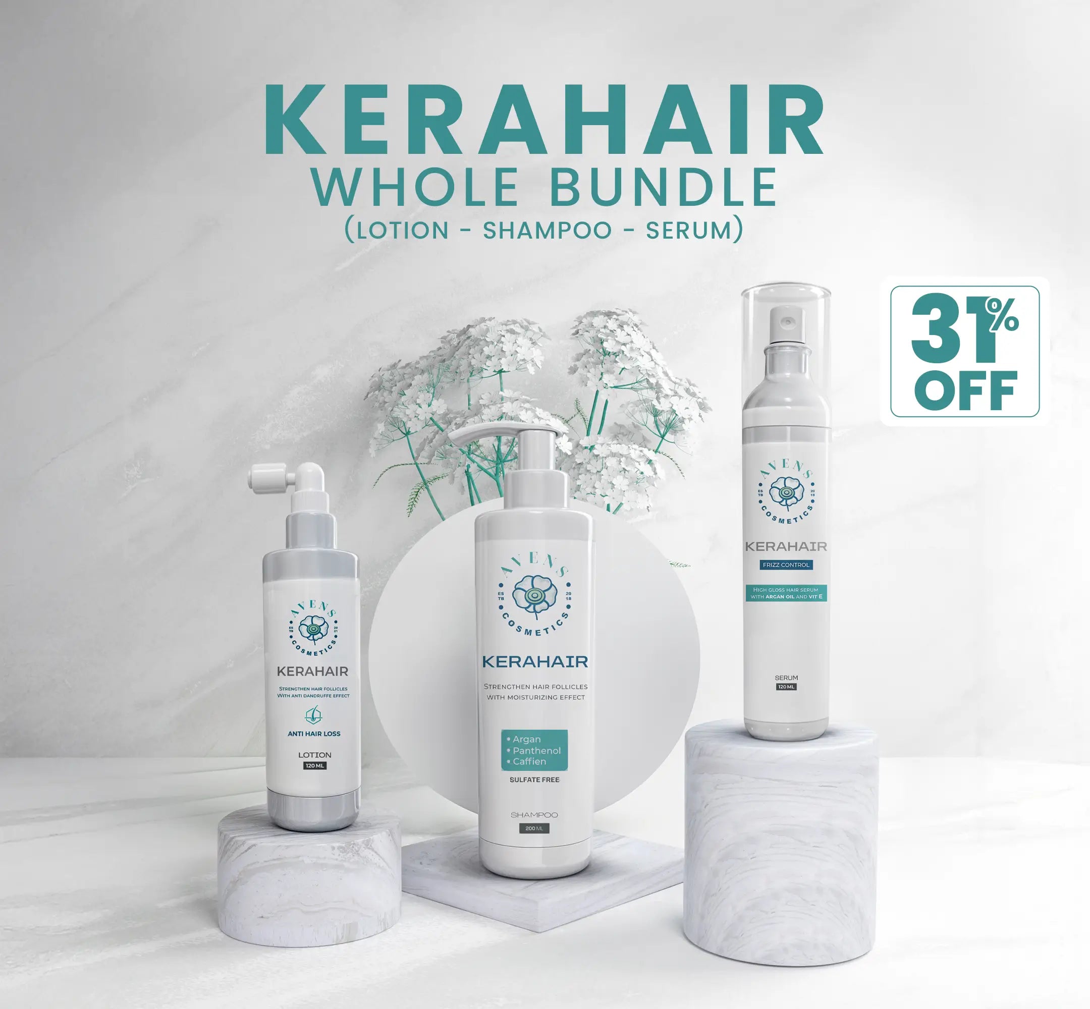 KERAHAIR BUNDLE (SHAMPOO + LOTION + SERUM)