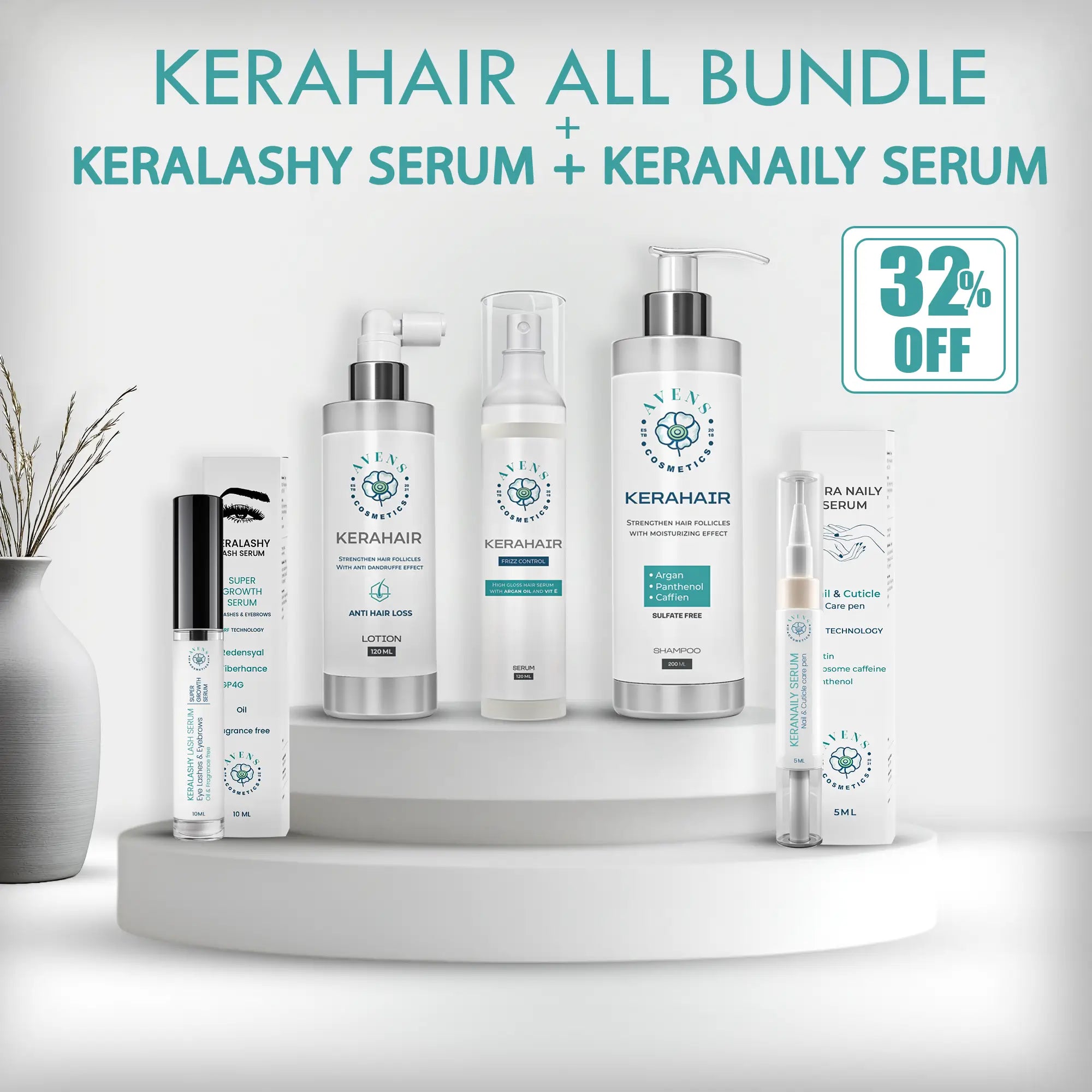 KERAHAIR GROUP + KERALASHY SERUM + KERANAILY SERUM