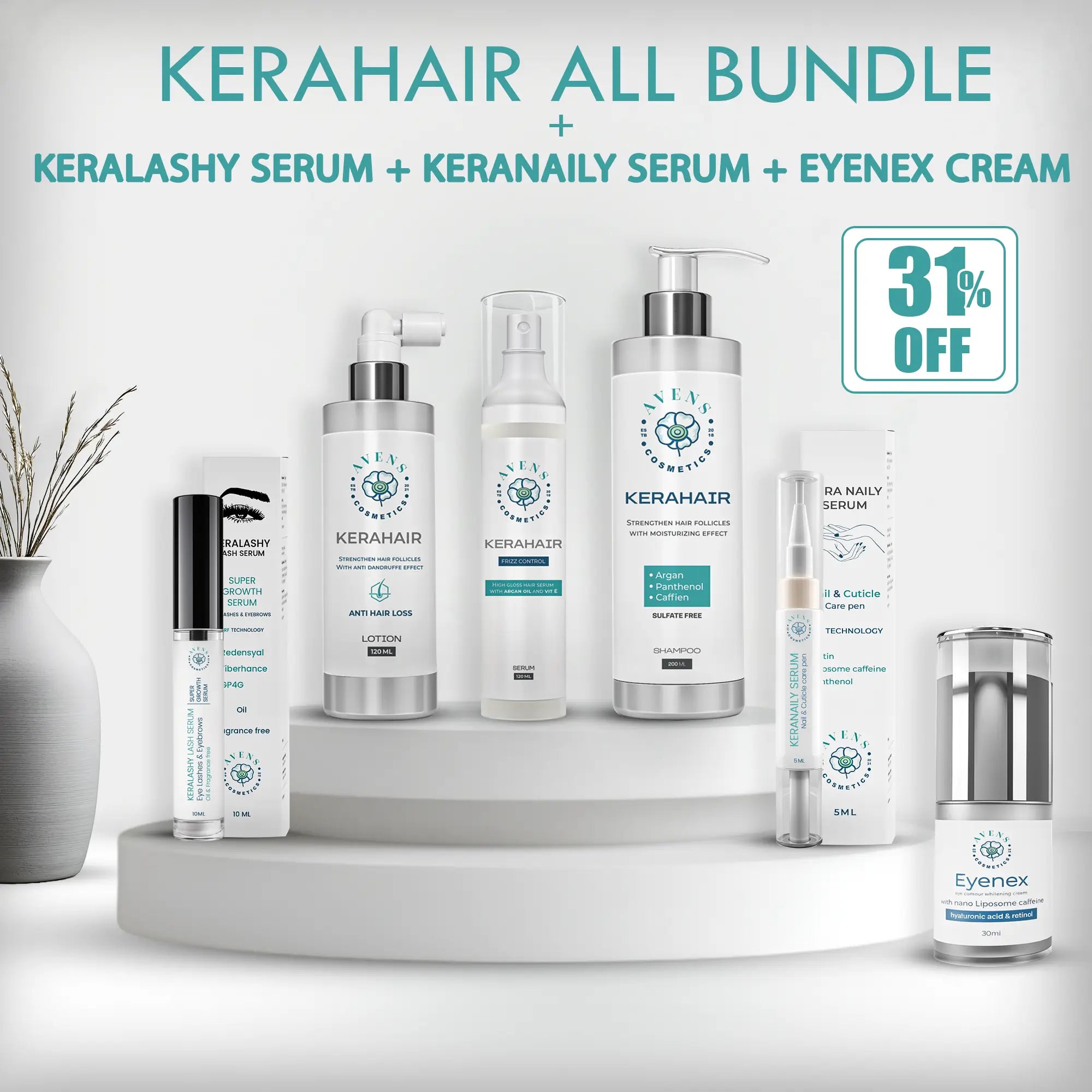 KERAHAIR GROUP + KERALASHY SERUM + KERANAILY SERUM + EYENEX CREAM
