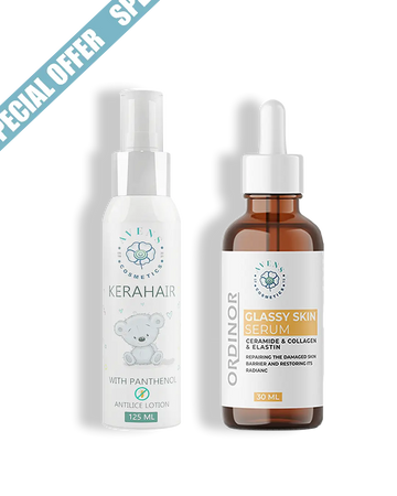KERAHAIR ANTILICE LOTION X ORDINOR GLASSY SKIN SERUM