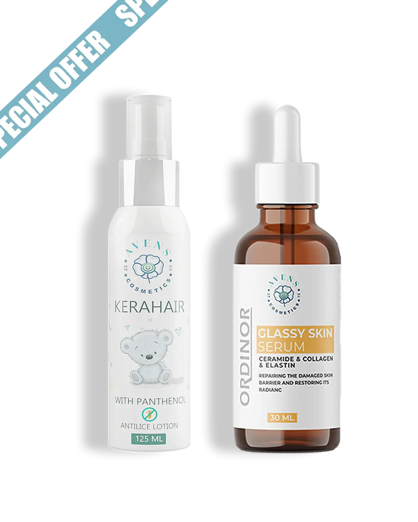 KERAHAIR ANTILICE LOTION X ORDINOR GLASSY SKIN SERUM