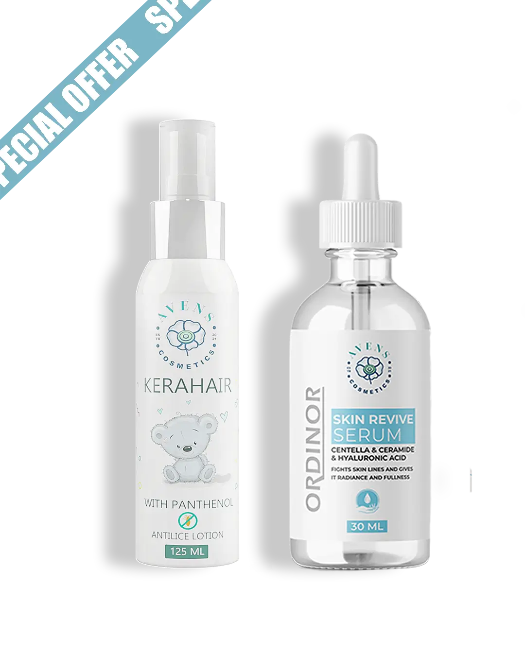 KERAHAIR ANTILICE LOTION X ORDINOR REVIVE SKIN SERUM