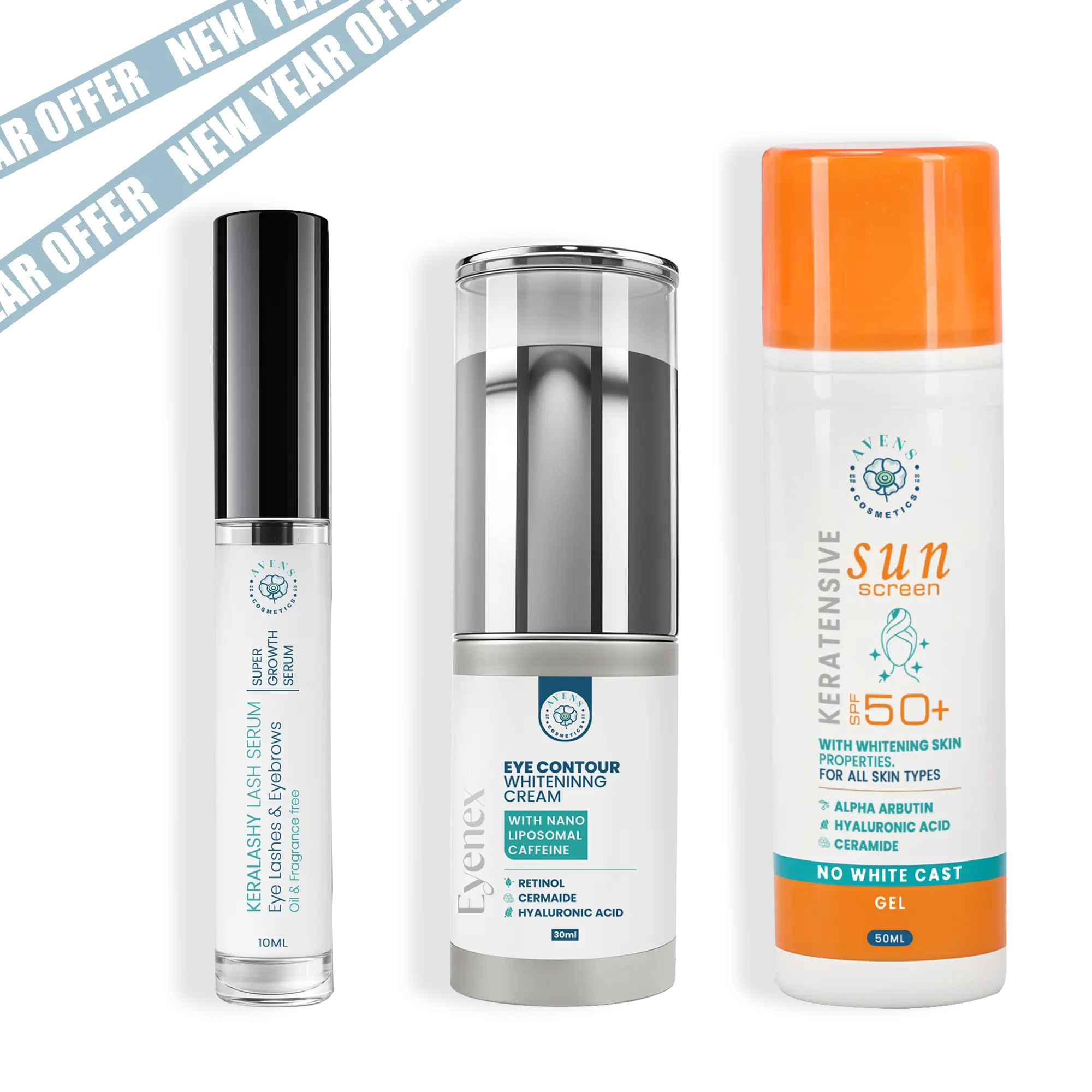 NEW YEAR OFFER (EYENEX CREAM + KERALASHY SERUM + KERATENSIVE SUN SCREEN  )