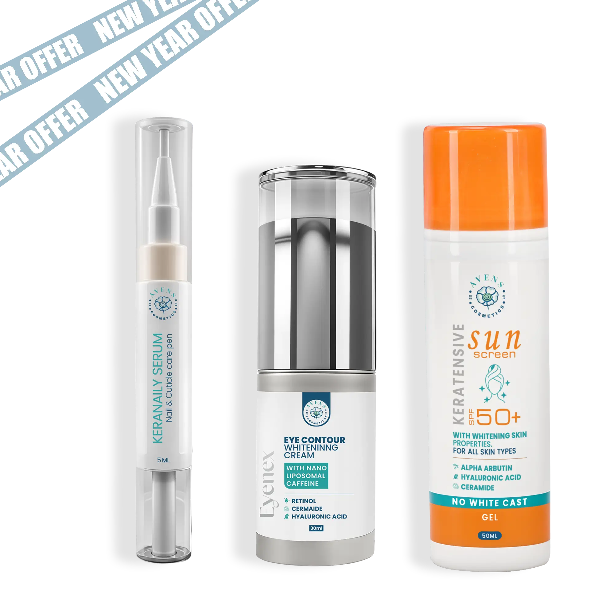 NEW YEAR OFFER (EYENEX CREAM + KERANAILY SERUM + KERATENSIVE SUN SCREEN  )