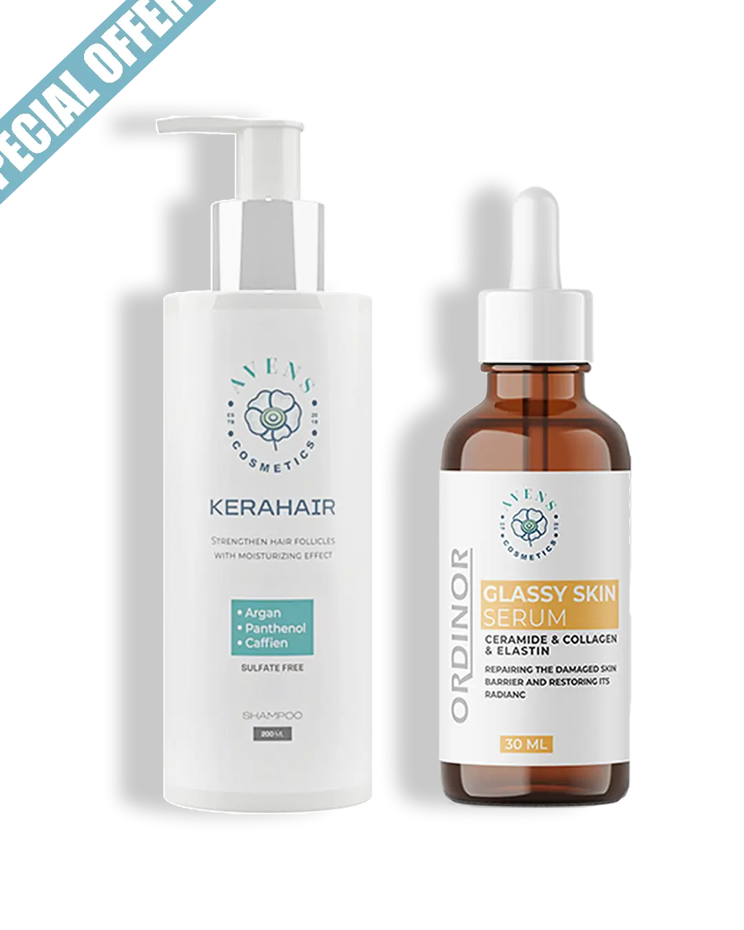 KERAHAIR SHAMPOO X ORDINOR GLASSY SKIN SERUM