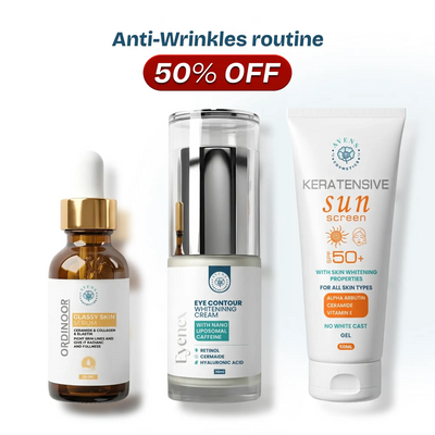 Anti-Wrinkles routine (Eyenex cream+Glassy skin serum+Keratensive sunscreen )