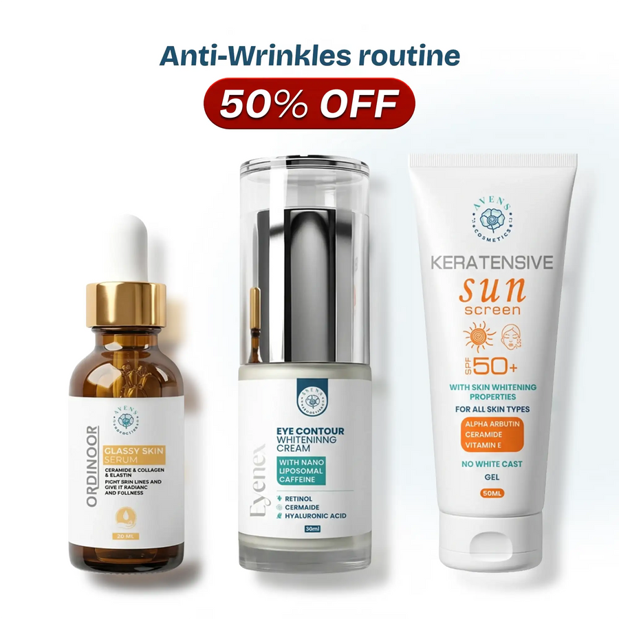 Anti-Wrinkles routine (Eyenex cream+Glassy skin serum+Keratensive sunscreen )