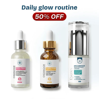 Daily glow routine (Glassy skin serum  for AM +Even tone serum for  PM + Eyenex cream)