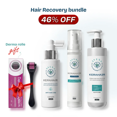 Hair Recovery bundle (Kerahaire shampoo  Kerahair lotion  Kerahair serum  Derma roller (GIFT))