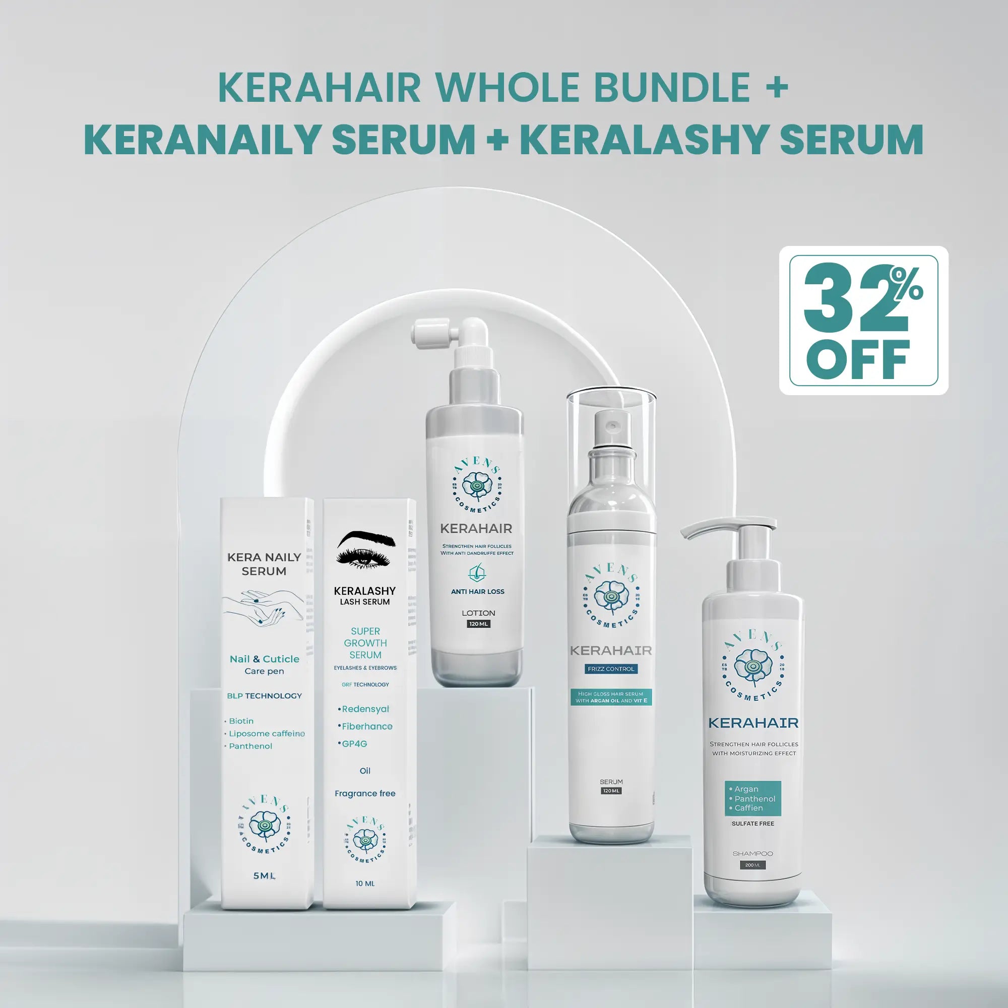 KERAHAIR GROUP + KERALASHY SERUM + KERANAILY SERUM