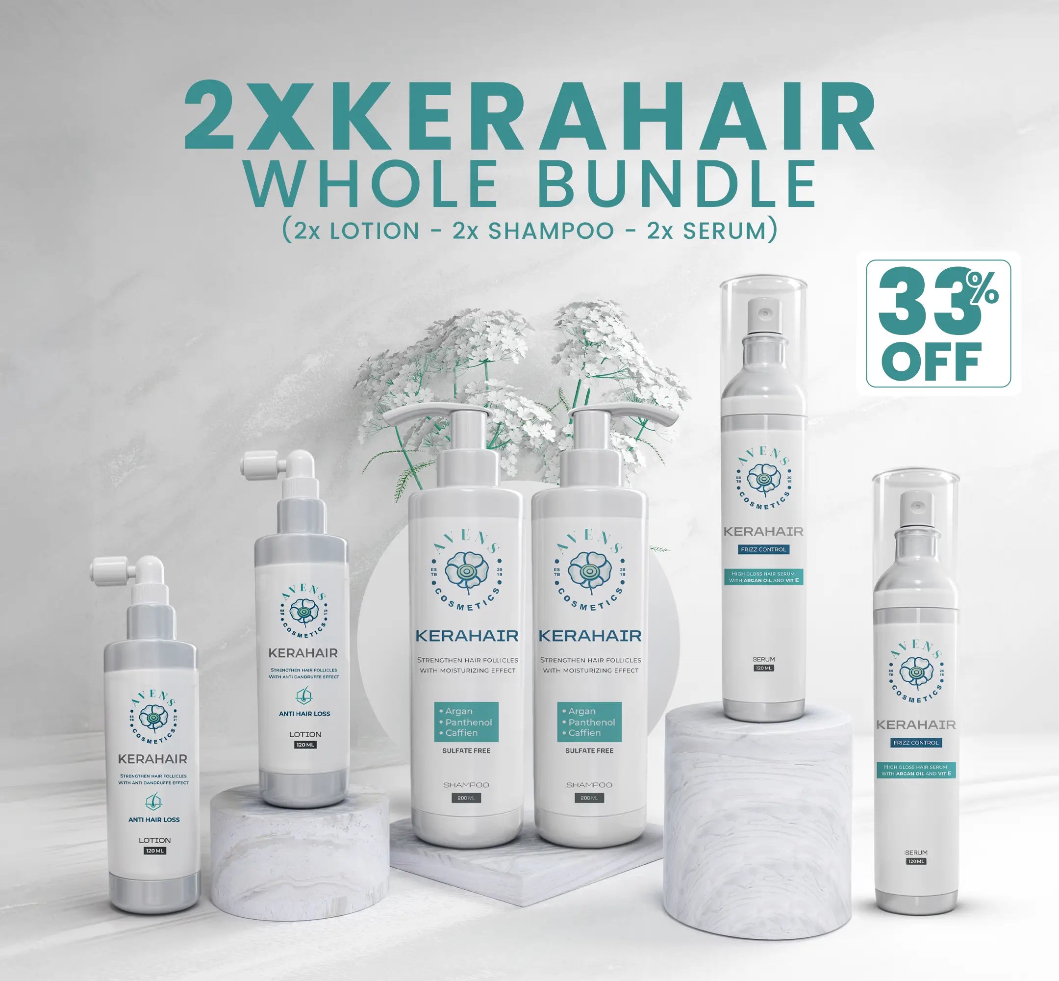 KERAHAIR OFFER 2X GROUP (2 LOTION + 2 SERUM + 2 SHAMPOO)