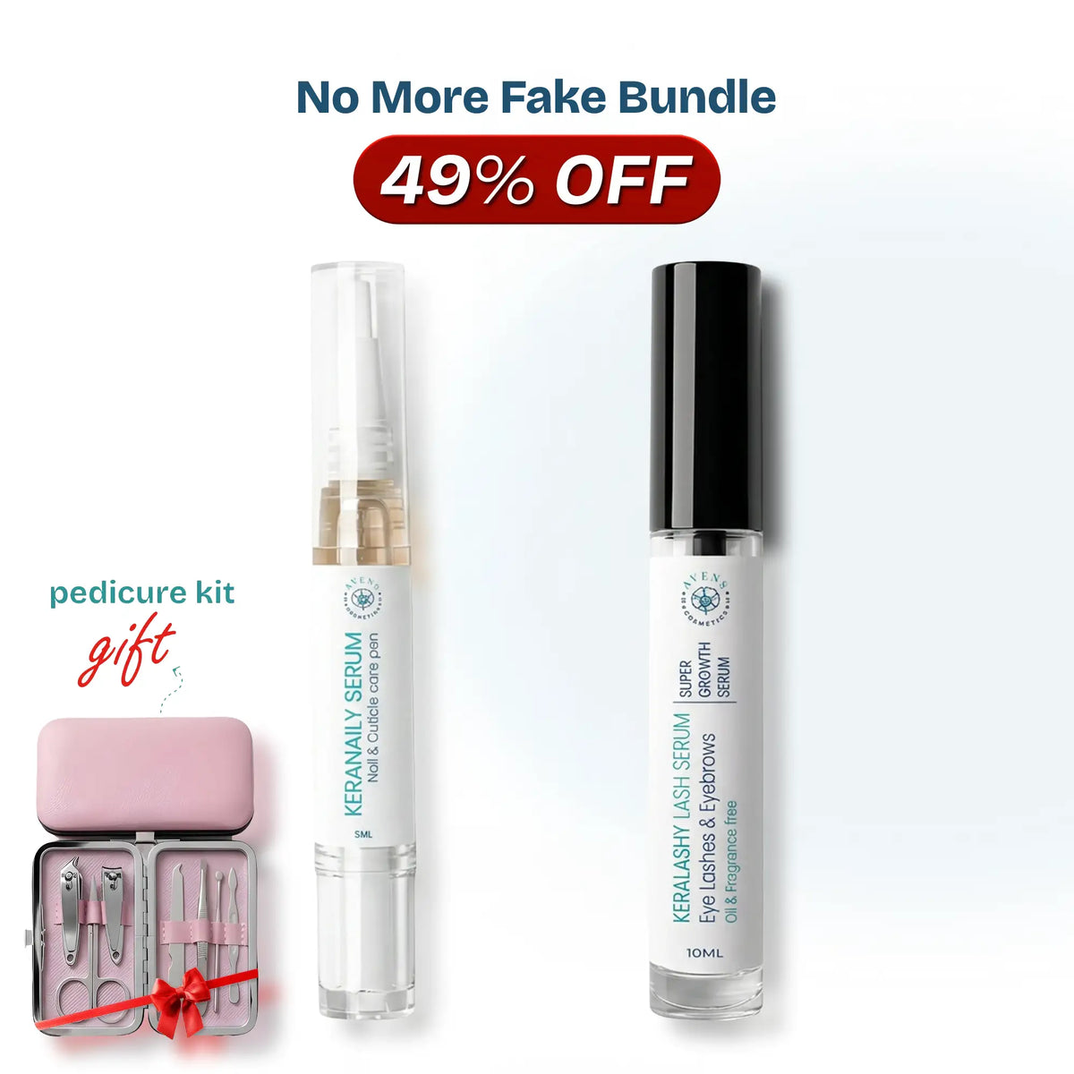 (No more fake) bundle (keraNaily serum keraLashy serum pedicure kit (gift ))